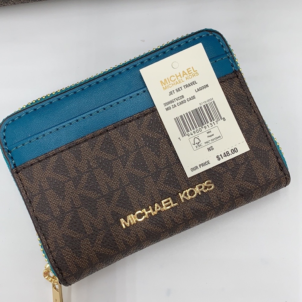 MICHAEL KORS MERCER MEDIUM MESSENGER CROSSBODY BAG & MEDIUM ZIP AROUND W… - Picture 16 of 16
